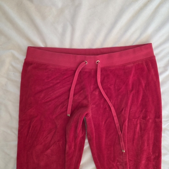 Vintage Y2K Juicy Couture Cherry Red Velour Jogger Track Pants 🍒 - Picture 8 of 8